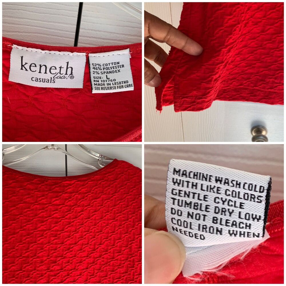Vintage 80s Kenneth Too Top Women’s Size L Red - Picture 11 of 16